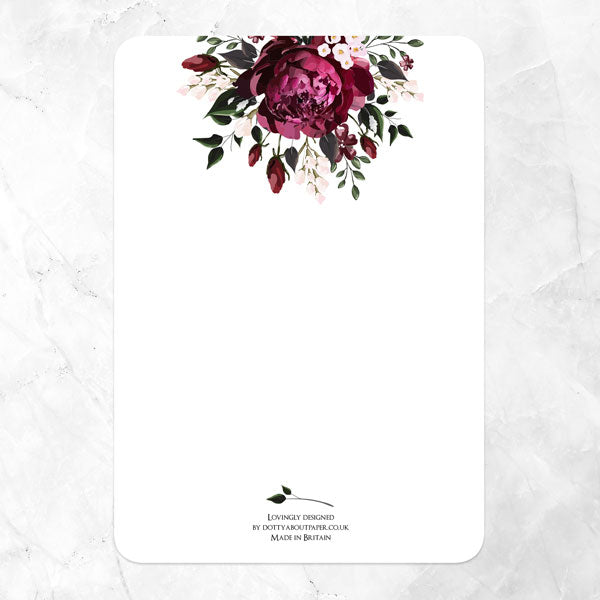 50th Wedding Anniversary Invitations - Burgundy Peony Bouquet