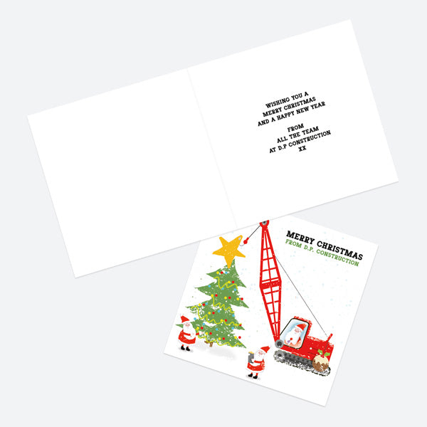 Business Christmas Cards - Construction Christmas Tree