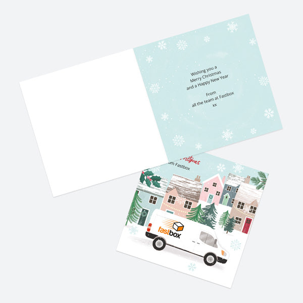 Business Christmas Cards - Postbox & Robin - Van