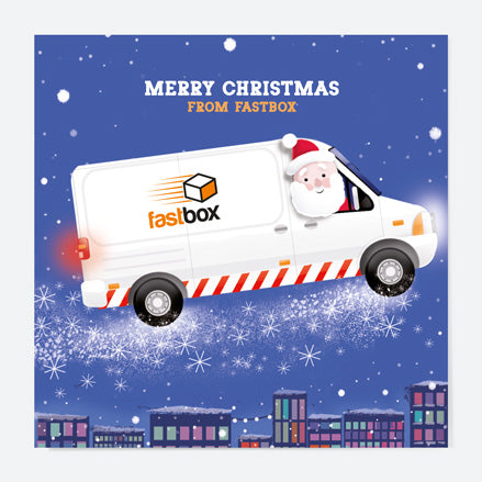 Business Christmas Cards - Santa's Special Delivery Van