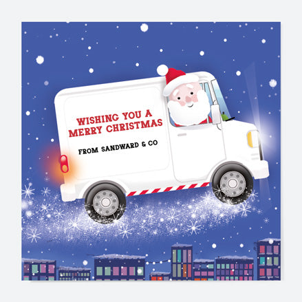 Business Christmas Cards - Santa's Work Van