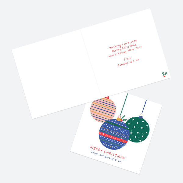 Business Christmas Cards - Christmas Brights - Baubles