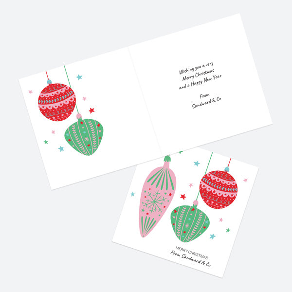 Business Christmas Cards - Festive Brights Baubles
