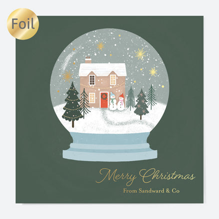 Foil Business Christmas Cards - Festive Sentiments - Snowglobe
