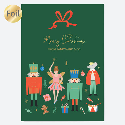 Foil Business Christmas Cards - Nutcracker Ballet - Festive Gifts