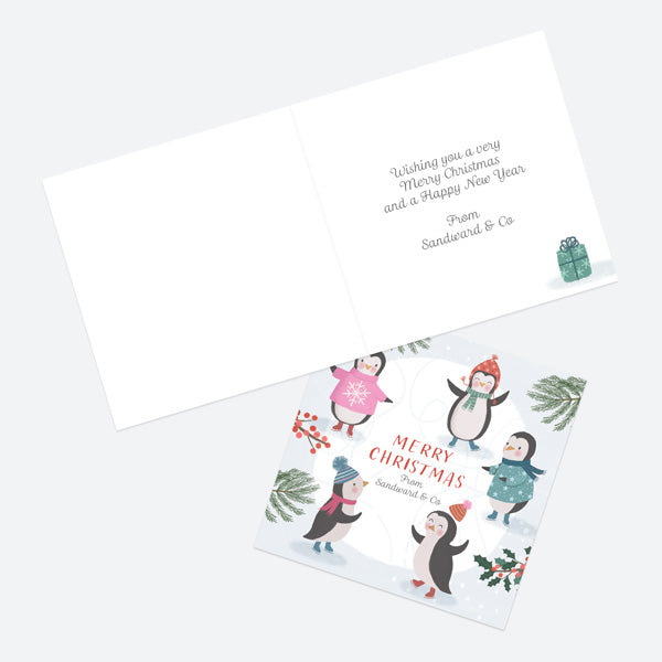 Business Christmas Cards - Polar Pals - Ice Skating