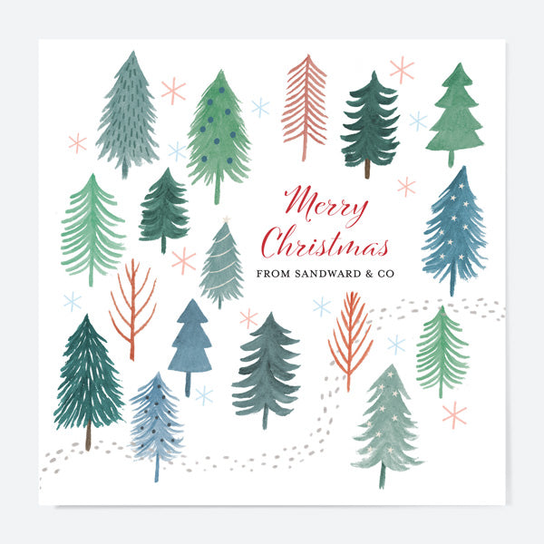 Business Christmas Cards - Winter Wonderland - Snowy Forest