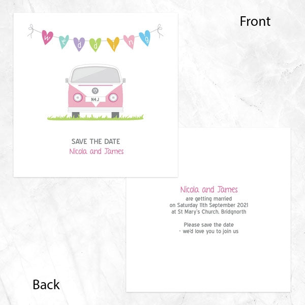 Campervan Save the Date Cards