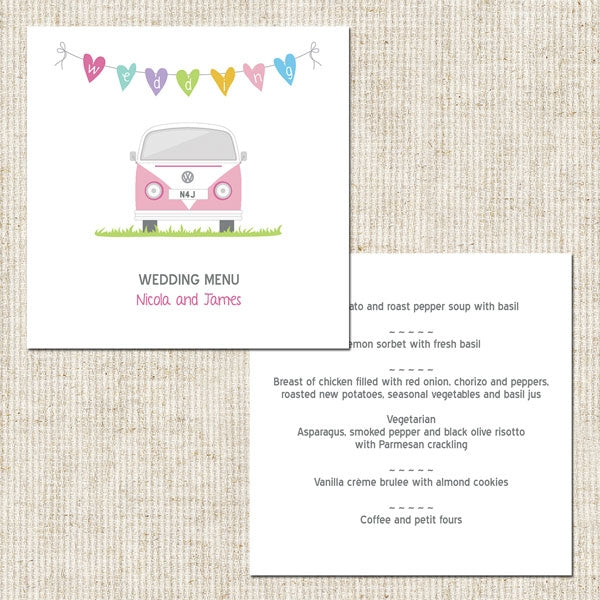 Campervan Wedding Menu