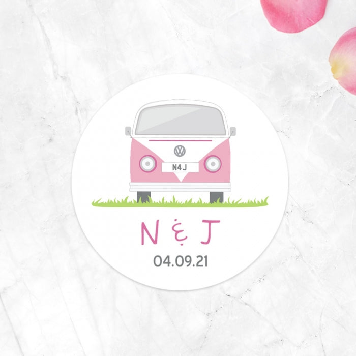 Campervan Wedding Stickers - Pack of 35