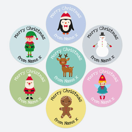 Candy Cane - Personalised Kids Stickers - Pack of 35