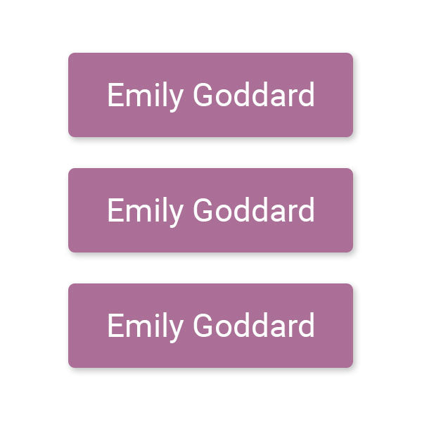 Care Home - Small Personalised Stick On Waterproof (Equipment) Name Labels - Mauve - Pack of 64