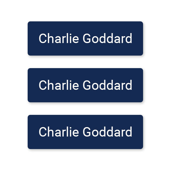 Care Home - Small Personalised Stick On Waterproof (Equipment) Name Labels - Navy - Pack of 64