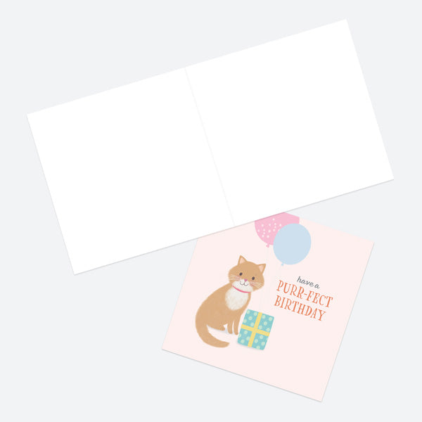 Cat Birthday Card - Purr-fect Birthday