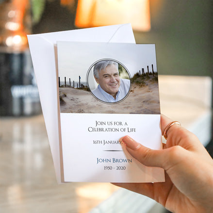 Funeral Celebration of Life Invitations - Sea View Path Photo