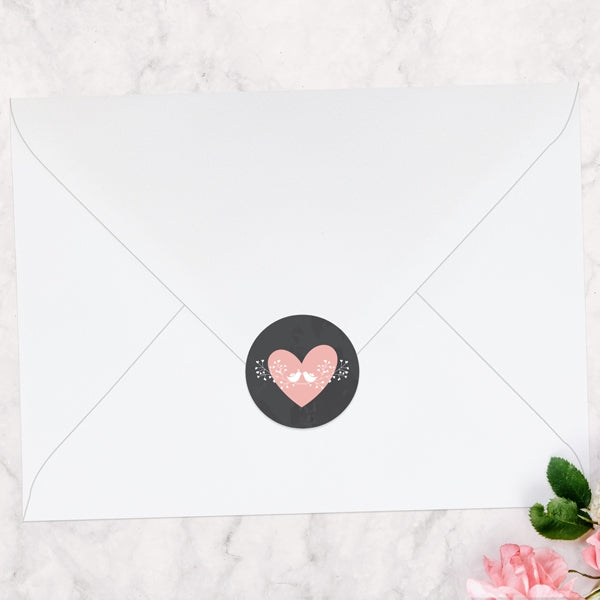 Chalkboard Botanical Love Birds Envelope Seal - Pack of 70