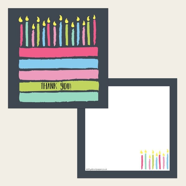 Ready to Write Thank You Cards - Chalkboard Layer Cake - Pack of 10