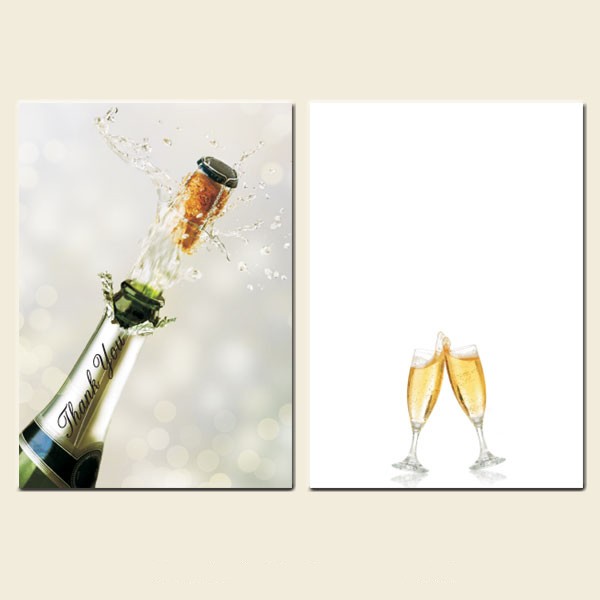 Ready to Write Thank You Cards - Champagne Bottle - Pack of 10