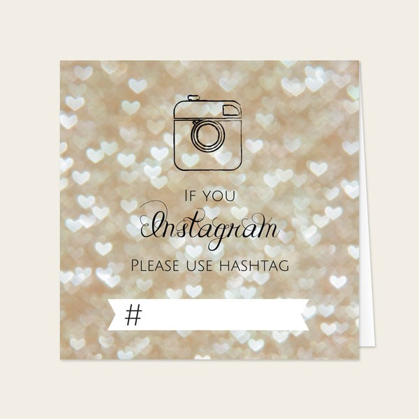 Champagne Heart Pattern - Instagram Signs - Pack of 6