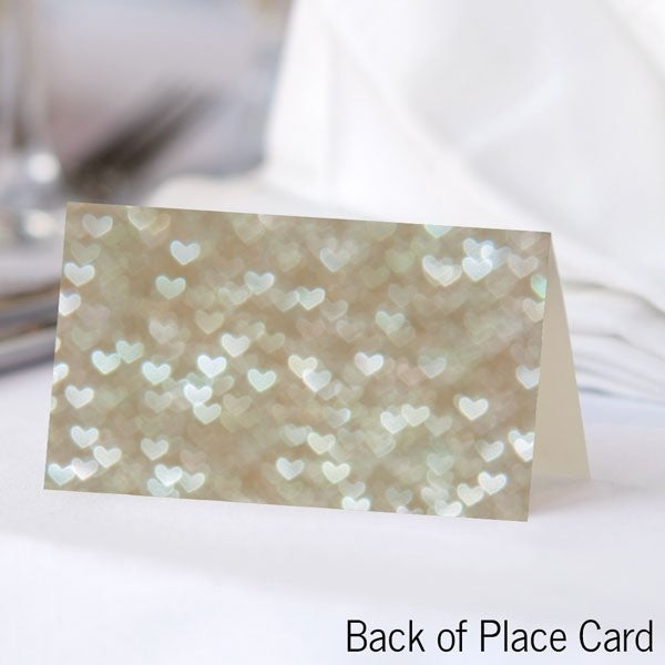 Champagne Heart Pattern - Ready to Write Wedding Place Cards