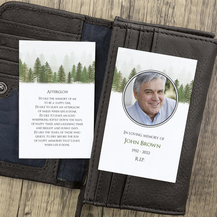 Funeral Memorial Cards - Forest Walk