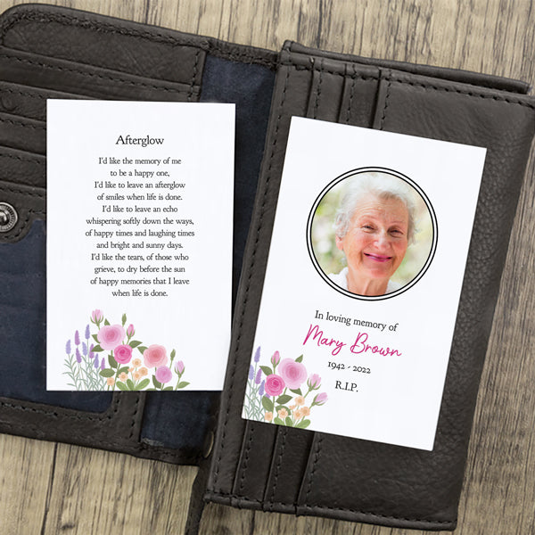 category header image Funeral Memorial Cards - Roses & Lavender