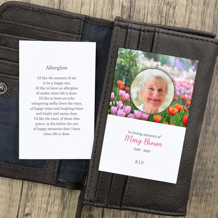 Funeral Memorial Cards - Spring Tulips