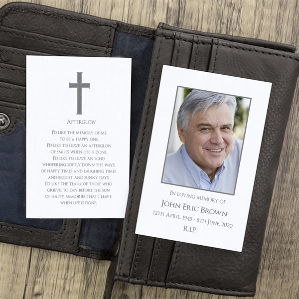 Funeral Memorial Cards - Traditional Cross