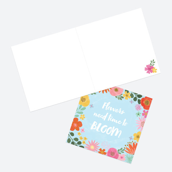 Charity Card - Paper Hug - Blooms - Flowers Need Time To Bloom