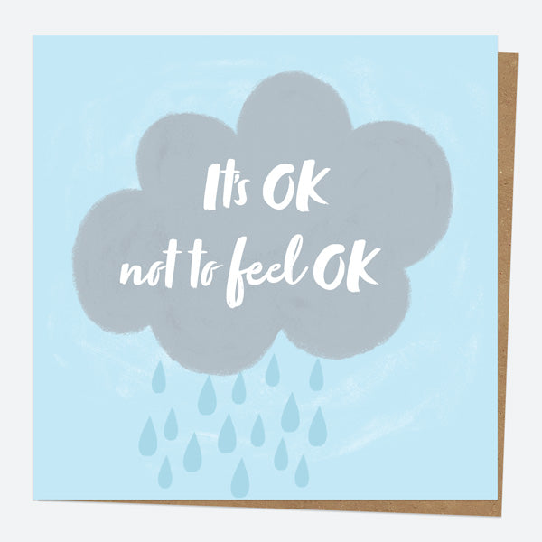 Charity Card - Paper Hug - Grey Cloud - It's OK Not To Feel OK