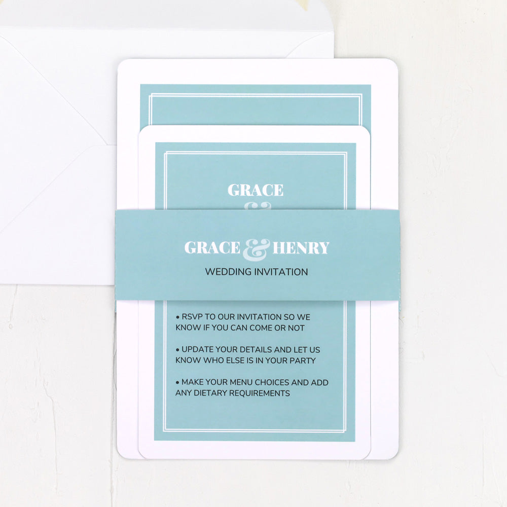 Chic Typography Bespoke - Wedding Invitation & Information Card Suite