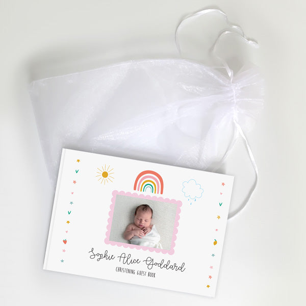 Chasing Rainbows - Christening Guest Book - Use Your Own Photo