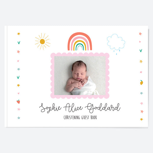 Chasing Rainbows - Christening Guest Book - Use Your Own Photo