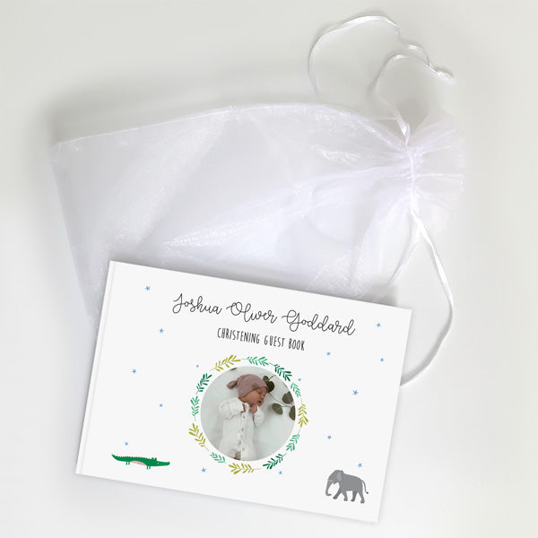 Boys Go Wild - Christening Guest Book - Use Your Own Photo