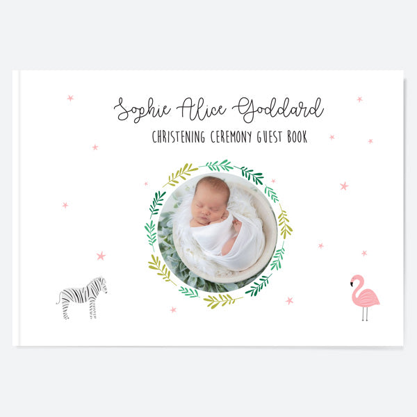 Girls Go Wild - Christening Guest Book - Use Your Own Photo