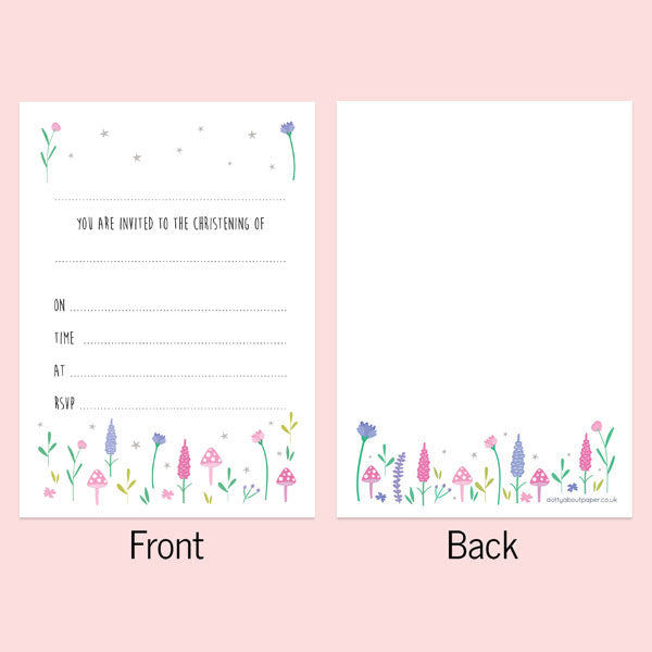 Christening Invitations - Fairy Garden - Pack of 10