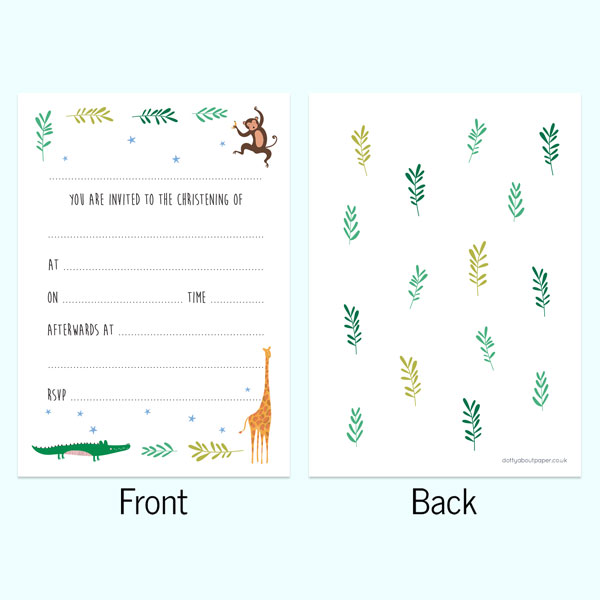 Christening Invitations - Boys Go Wild - Pack of 10