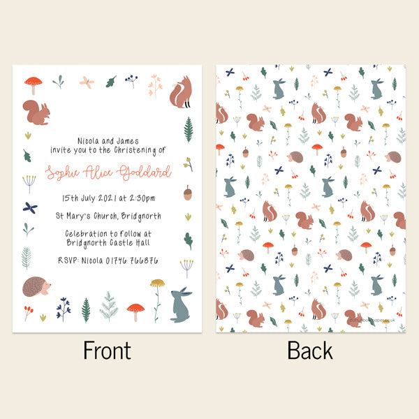 Christening Invitations - Whimsical Forest - Pack of 10