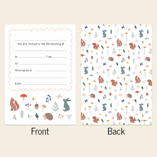 Christening Invitations - Whimsical Forest - Pack of 10