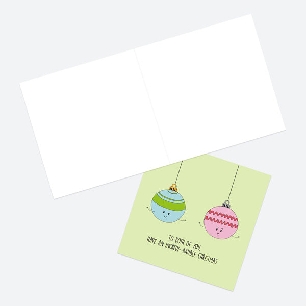 Christmas Card - Festive Funnies - Incredi-bauble Christmas - Both Of You