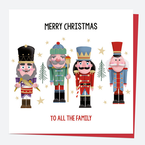 Christmas Card - Festive Nutcracker - Trees - To All The Family