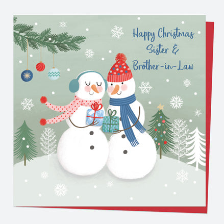 Christmas Card - Snowman Scene - Couple - Sister & Brother-In-Law