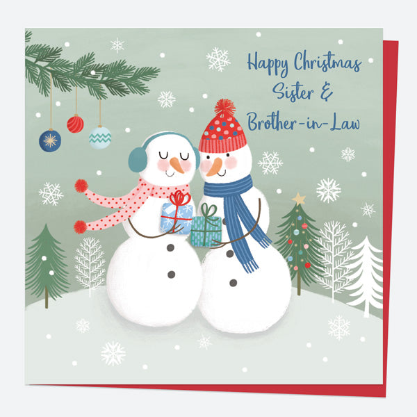 Christmas Card - Snowman Scene - Couple - Sister & Brother-In-Law