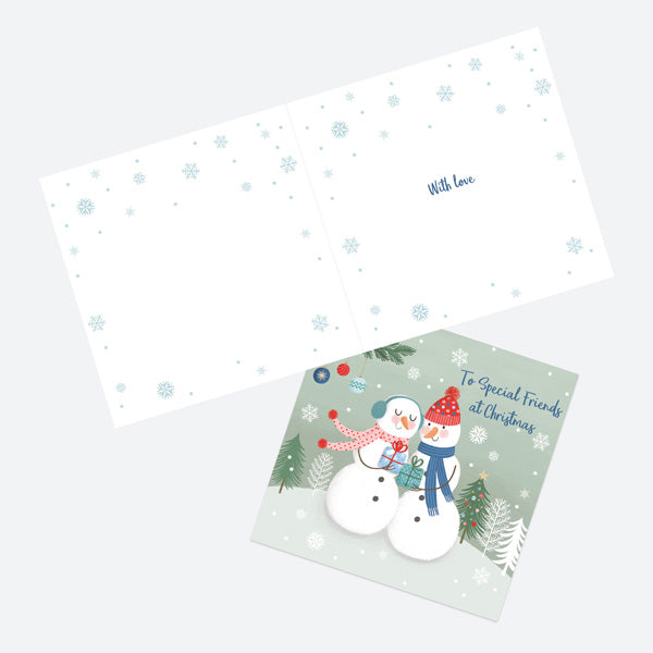 Christmas Card - Snowman Scene - Couple - Special Friends