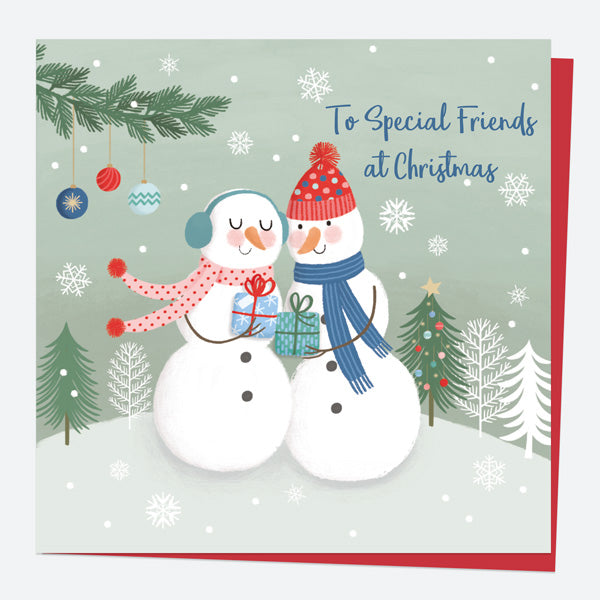 Christmas Card - Snowman Scene - Couple - Special Friends