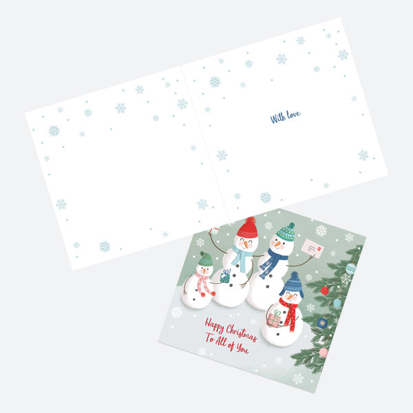 Christmas Card - Snowman Scene - Family - To All Of You