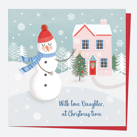 Christmas Card - Snowman Scene - Home - Daughter