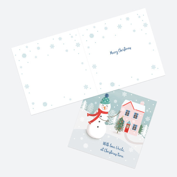 Christmas Card - Snowman Scene - Home - Uncle