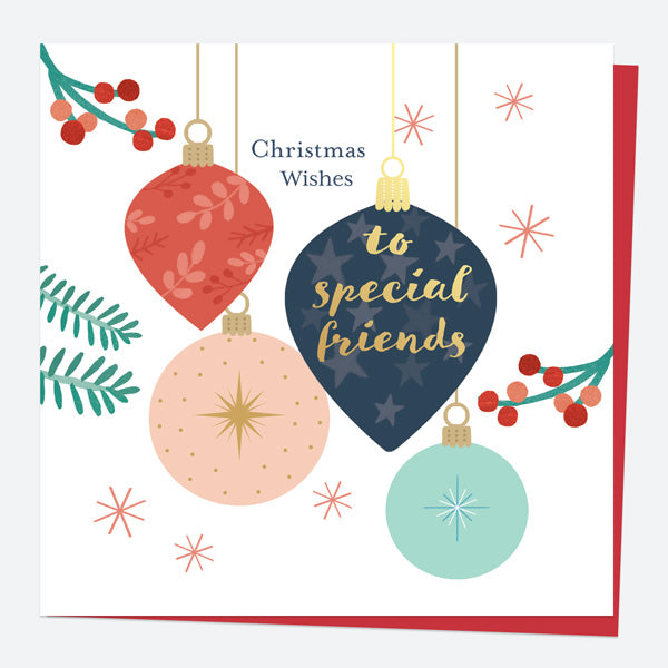 Luxury Foil Christmas Card - Baubles & Berries - Special Friends