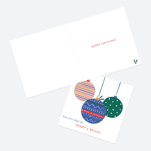 Christmas Card - Christmas Brights - Baubles